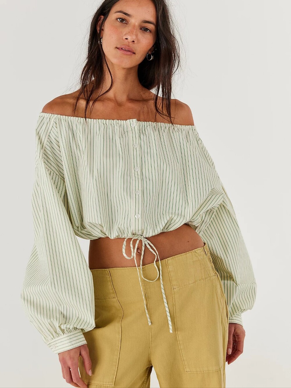 BNWT We The Free Antiqua Off-The-Shoulder Crop Top. Size XS $128 Retail